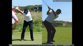 Jon Rahm golf swing  Long Iron faceon amp downtheline July 2017 [upl. by Darryn]