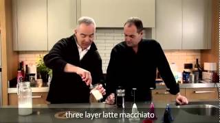 aerolatte  milk frother makes three layer caffè latte macchiato [upl. by Gilda]