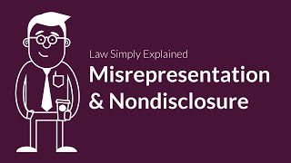 Misrepresentation and Nondisclosure  Contracts  Defenses amp Excuses [upl. by Ilario]