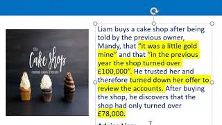 How to apply misrepresentation Liam cupcake scenario [upl. by Uta]