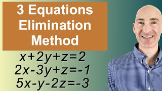 Solving Systems of 3 Equations Elimination [upl. by Nirad]