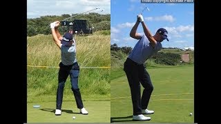 Justin Thomas golf swing  Long Iron faceon amp downtheline July 2017 [upl. by Anne-Corinne]