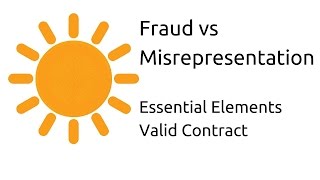 Fraud vs Misrepresentation  Other Essential Elements of a Valid Contract  CA CPT  CS amp CMA [upl. by Cohn]